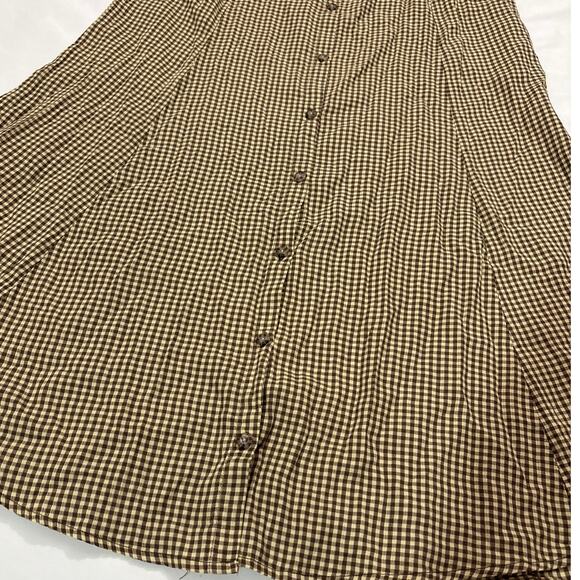 Toad and Co Women’s Large Manzana Paneled Midi Skirt Partridge Gingham Academia - Picture 5 of 10